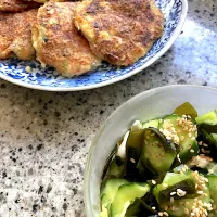 生姜の甘酢と胡瓜の酢の物&豆腐お焼き|ヨウコさん