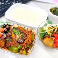 🔥🍆麻婆茄子ピーマン弁当🫑🔥