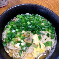 ネギ卵アサリそうめん