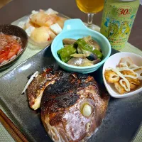 7/25晩酌：鯛カマの塩麹焼き|ななみんさん