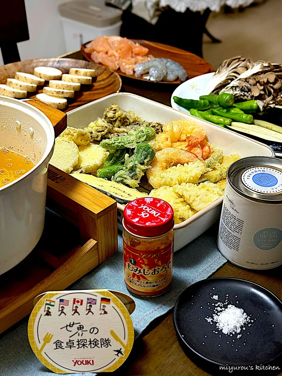 華金だよ！おいしさのみちひらくyoukiの世界バルIN JAPAN🇯🇵卓上天ぷらで天ぷら居酒屋ごっこしました😆|由美さん