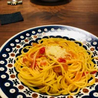 庭で採れたトマトのパスタ|タロッカ主夫見習いさん