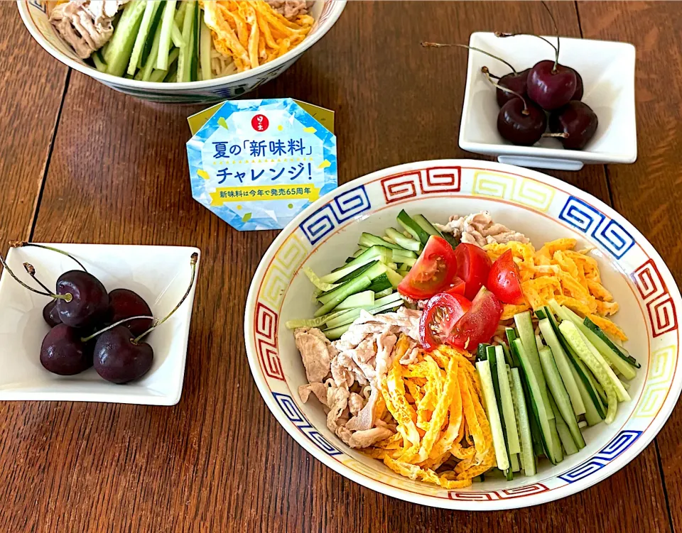 ブランチ♯冷やし中華♯アメリカンチェリー|小松菜さん