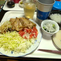 7/14（月）夕食。鶏モモマスタード焼き。|へいちゃんさん