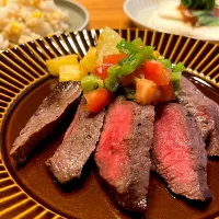トマトねぎだれステーキ