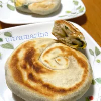 ＊もちもち♫手作り台湾葱抓餅🇹🇼風で朝ごはん＊|ultramarineさん
