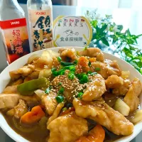 🌎世界の食卓探検隊🧭揚げない鶏肉の黒酢酢豚風|あやめもちもちさん