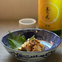 ばい貝の肝醤油和えと、玉乃光 純米吟醸 酒魂|まる(丸大豆)さん