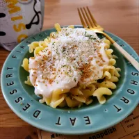 つぶみそでホワイトソースパスタ