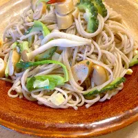 お蕎麦ペペロンチーノ🌶️|さくたえさん