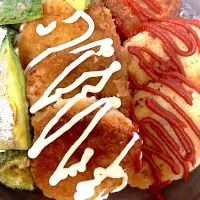 ハムカツ、ゴーヤ素揚げ|まみみさん