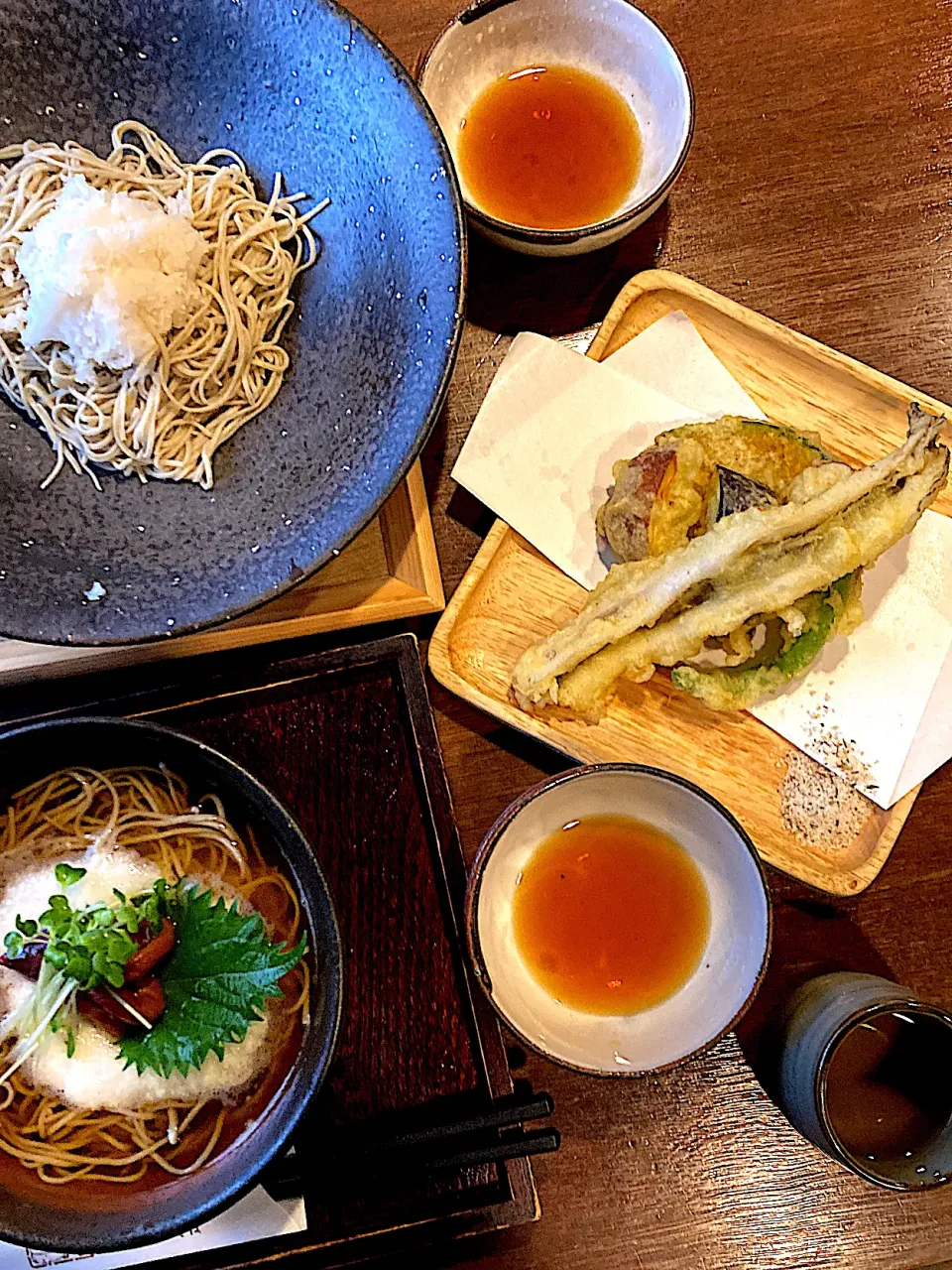 冷かけそば＆鬼おろしそば＆穴子天盛り|pan_licca_panさん