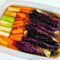 ナスの煮浸し+ネギ＋人参| リフルシャッフルさん
