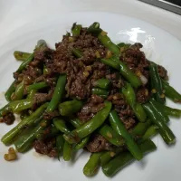 いんげんと牛肉の甘辛いため|しまだ ちえこさん