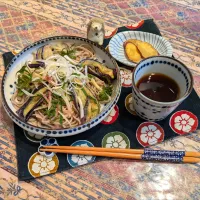 揚げなすのぶっかけ蕎麦🥢|naonaomimichanさん