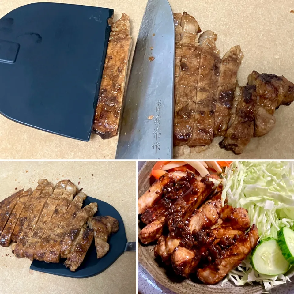 焼きたてお肉を細く切る方法|ななごさん