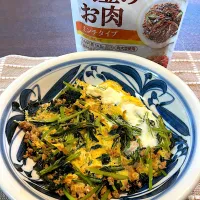 小松菜と大豆ミートの卵とじ|しえりママさん