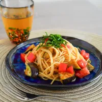 トマトと茄子のバルサミコ冷製パスタ| わーちゃんさん
