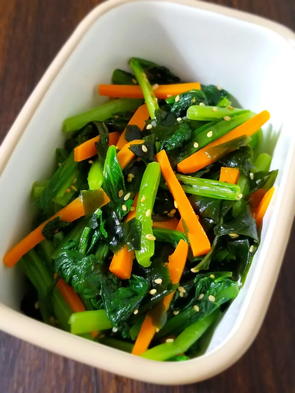 小松菜とわかめのナムル|ぱんだのままんさん