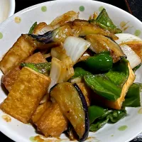 茄子ピーマン厚揚げ味噌炒め| たまさん