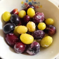 生協購入の半解凍で皮ごと食べられるぶどう(種無し)|m.rafuさん