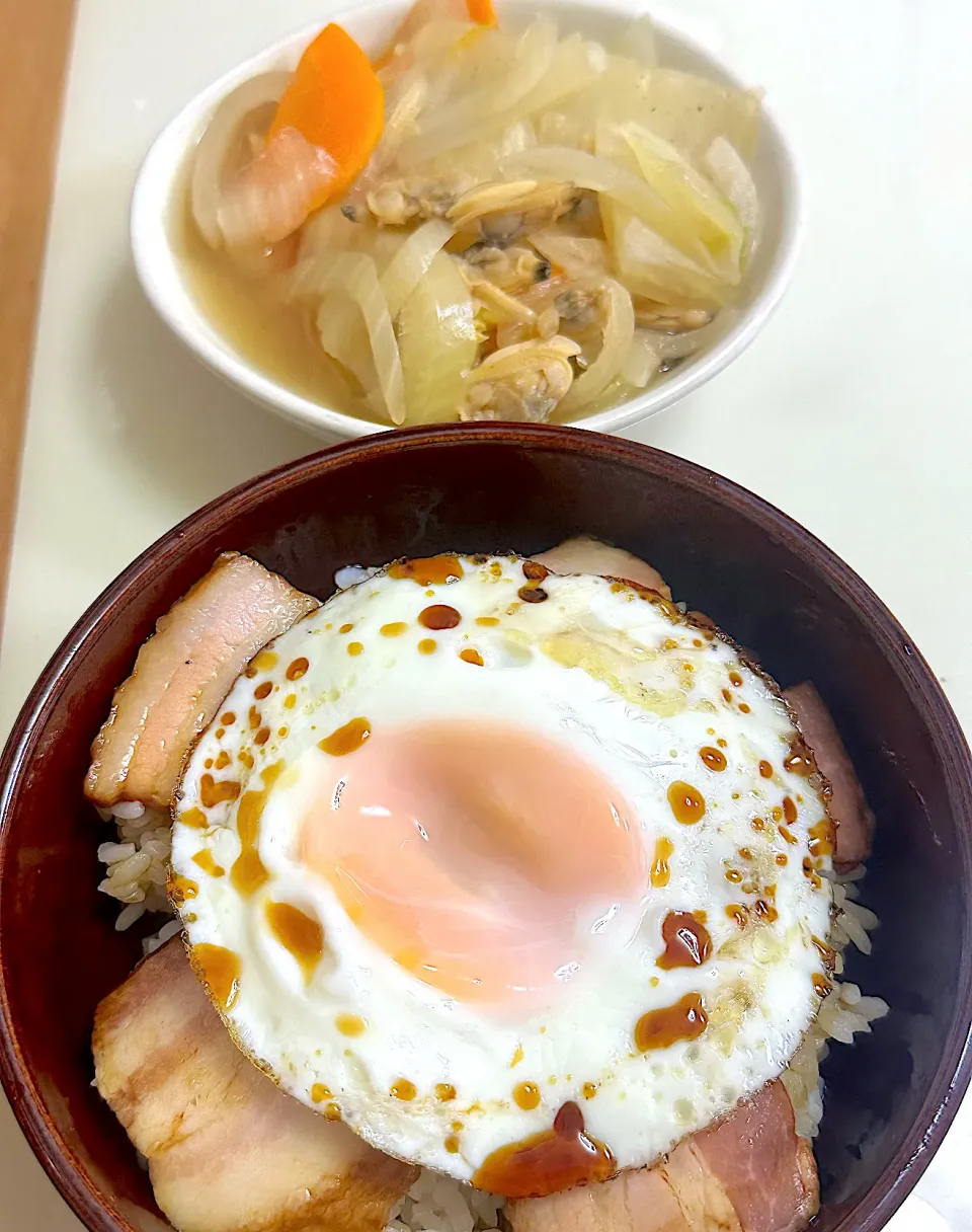 焼豚玉子飯献立|besさん