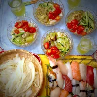冷たいつゆに夏野菜と薬味たっぷり| Ameriさん