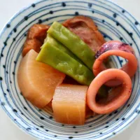 イカ、大根、仙台麩の煮物|まゆさん