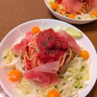 トマトの冷製パスタ|ロギーさん
