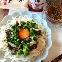 五島うどんでネバネバ冷やして麺🎶|fumfumさん