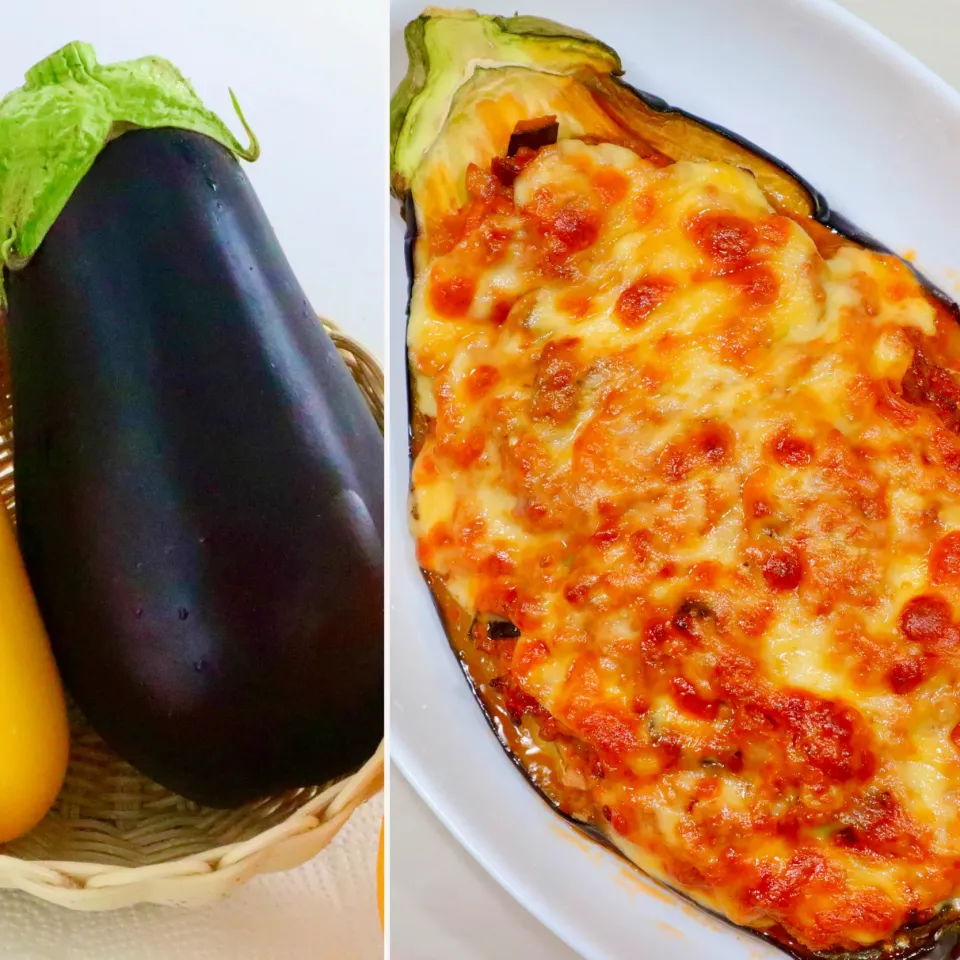 米なすの旨ミートチーズ焼き|まゆさん