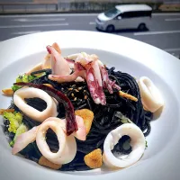 剣先イカのせイカスミスパゲッティ|Kさん
