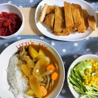 🌛*゜カレーライス / チキンカツ / サラダ|Ayakaさん