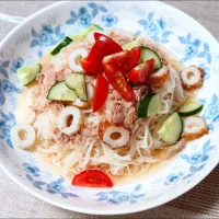 だし醤油を使ったツナのスープそうめん|nancy-1106さん