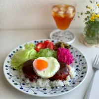 大豆のお肉でロコモコプレート♡|わことひろさん