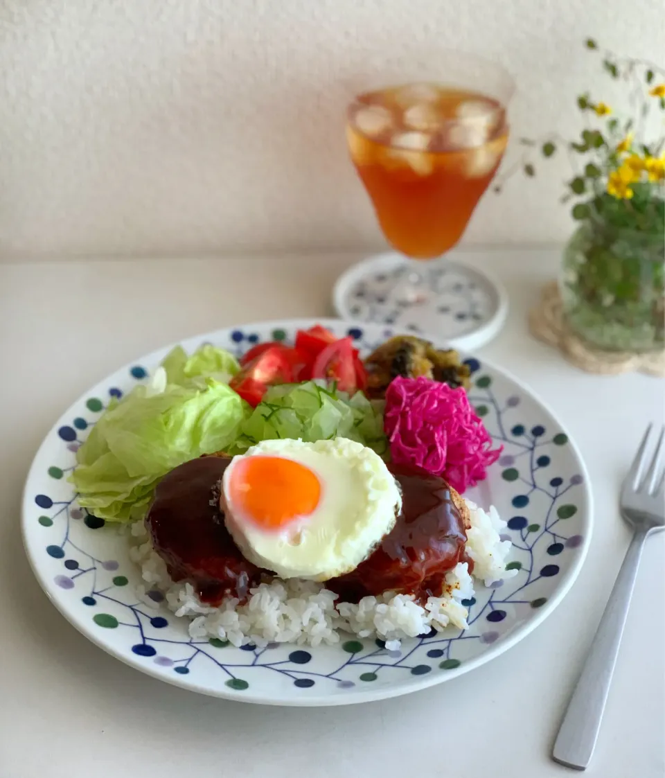 大豆のお肉でロコモコプレート♡|わことひろさん