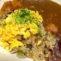 ニンニクピラフにカレー|笑福さん