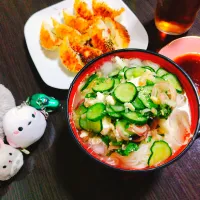 冷や汁そうめん、焼き餃子|サトリさん