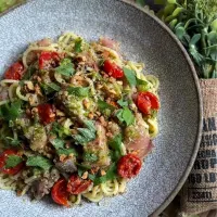 すじ鰹とドライトマトの冷製ジェノベーゼパスタ|MAPITEEさん