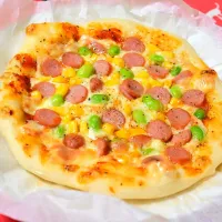 好きな具を乗せたピザ🍕スライスチーズ3枚😄💕😺| 深夜特急fさん