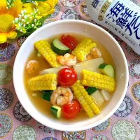 海老と夏野菜のスープ煮🦐