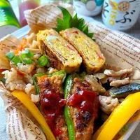【誤差あり弁当】ピーマンの肉詰め弁当