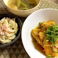 鶏胸肉の南蛮漬け、マカロニサラダ、鶏胸肉胡瓜のスープ|🍴ナッペKさん