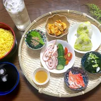 つけ麺とカゴ盛り|hiroyoさん