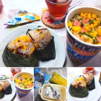 とうもろこしバター醤油塩昆布おにぎり|うたかた。さん
