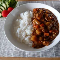 ひき肉とコロコロ野菜のカレー(辛口)|万葉さん