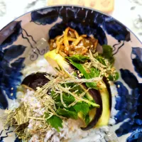 @きなこさんの料理 🔷大阪府産🍆泉州水なすお漬け物🔷→→冷たい出汁茶漬け|@きなこさん
