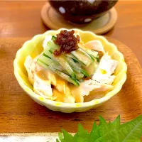 バンバンジーの桜エビ醬乗せ|すずさん