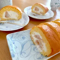 桃のロールケーキ|さらっと🍀さん