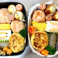 エビをブンブンチョッパーで砕いてレンジでチンした豆腐、大豆粉を混ぜたコロッケ風。|じゅんちゃんさん